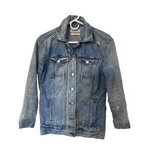 Madewell Oversized Trucker Jean Denim Jacket Women's XS Kelson Wash